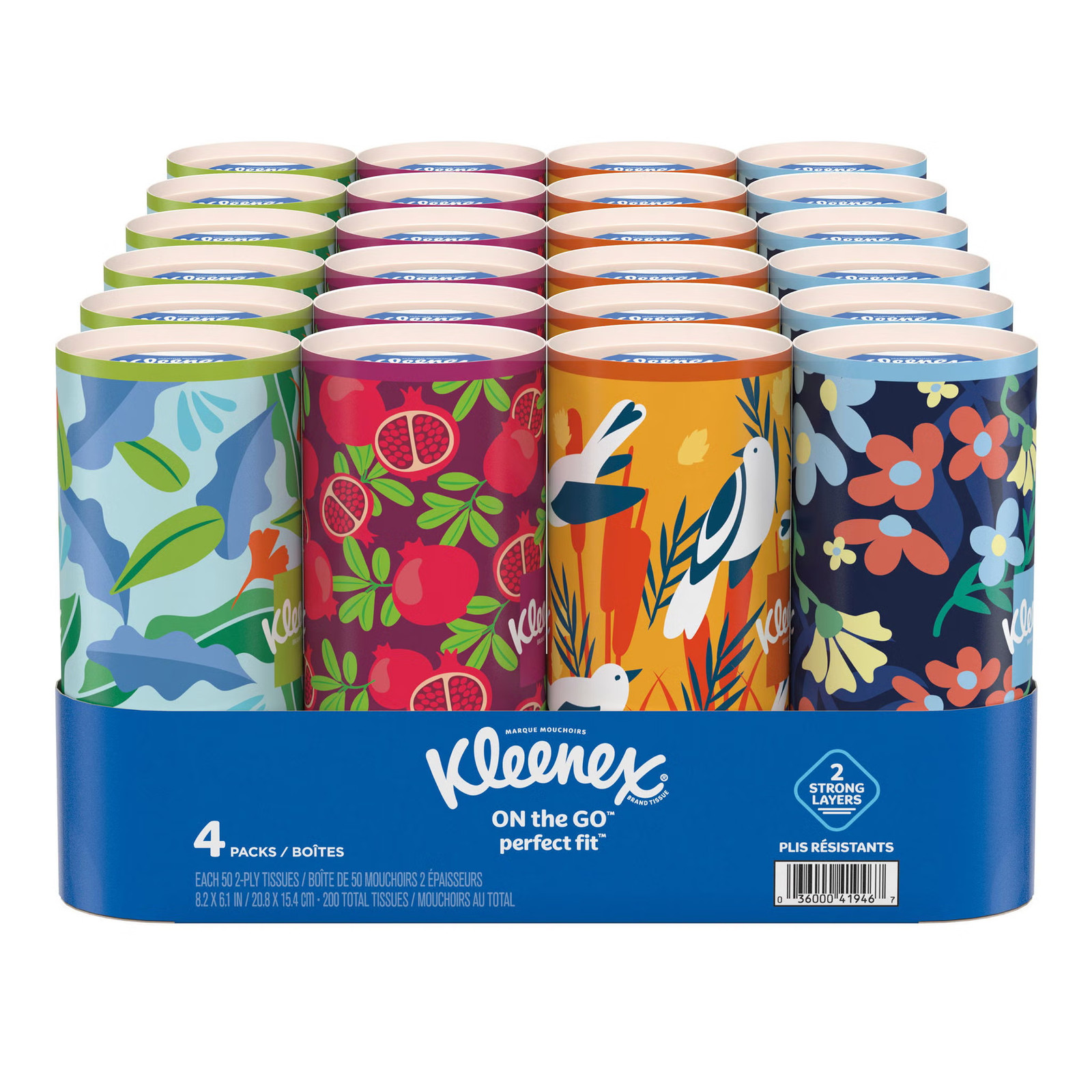 Kleenex on the Go Perfect Fit Facial Tissue, 2-Ply, 50-Count, 24-Pack Kleenex on the Go Perfect Fit Facial Tissue, 2-Ply, 50-Count, 24-Pack
