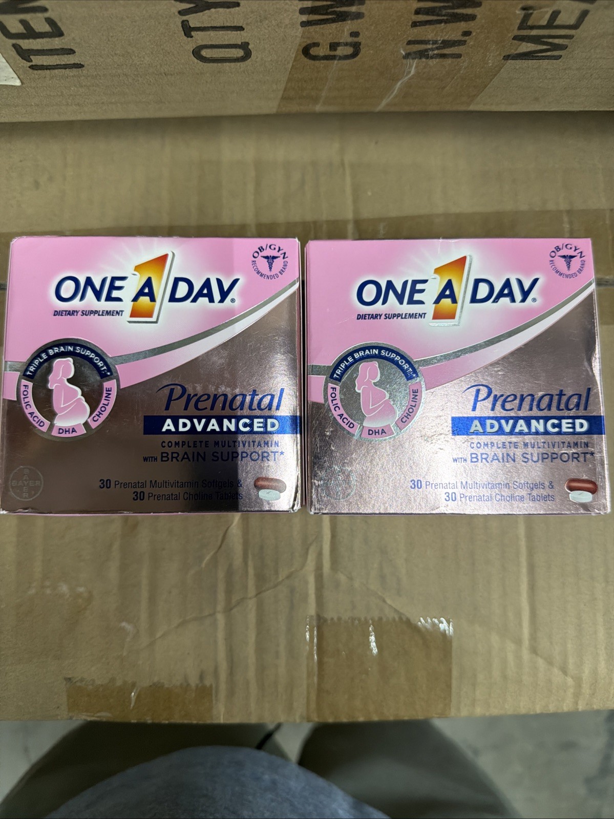Lot Of 2 One A Day Women\'s Prenatal Vitamin + Choline 60 count each exp: 09/2026