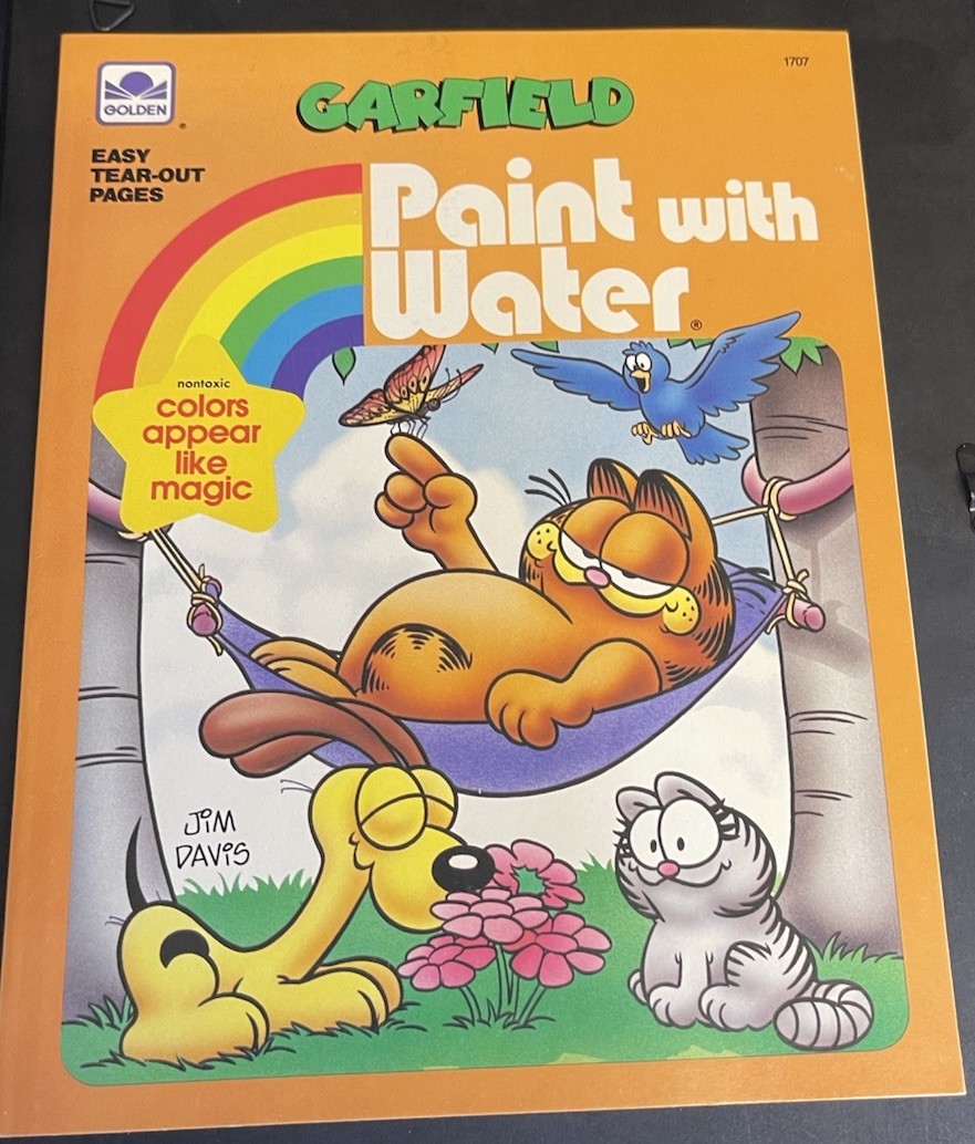 Garfield The Cat Paint With Water Golden Book Vintage Jim Davis Unused Garfield The Cat Paint With Water Golden Book Vintage Jim Davis Unused