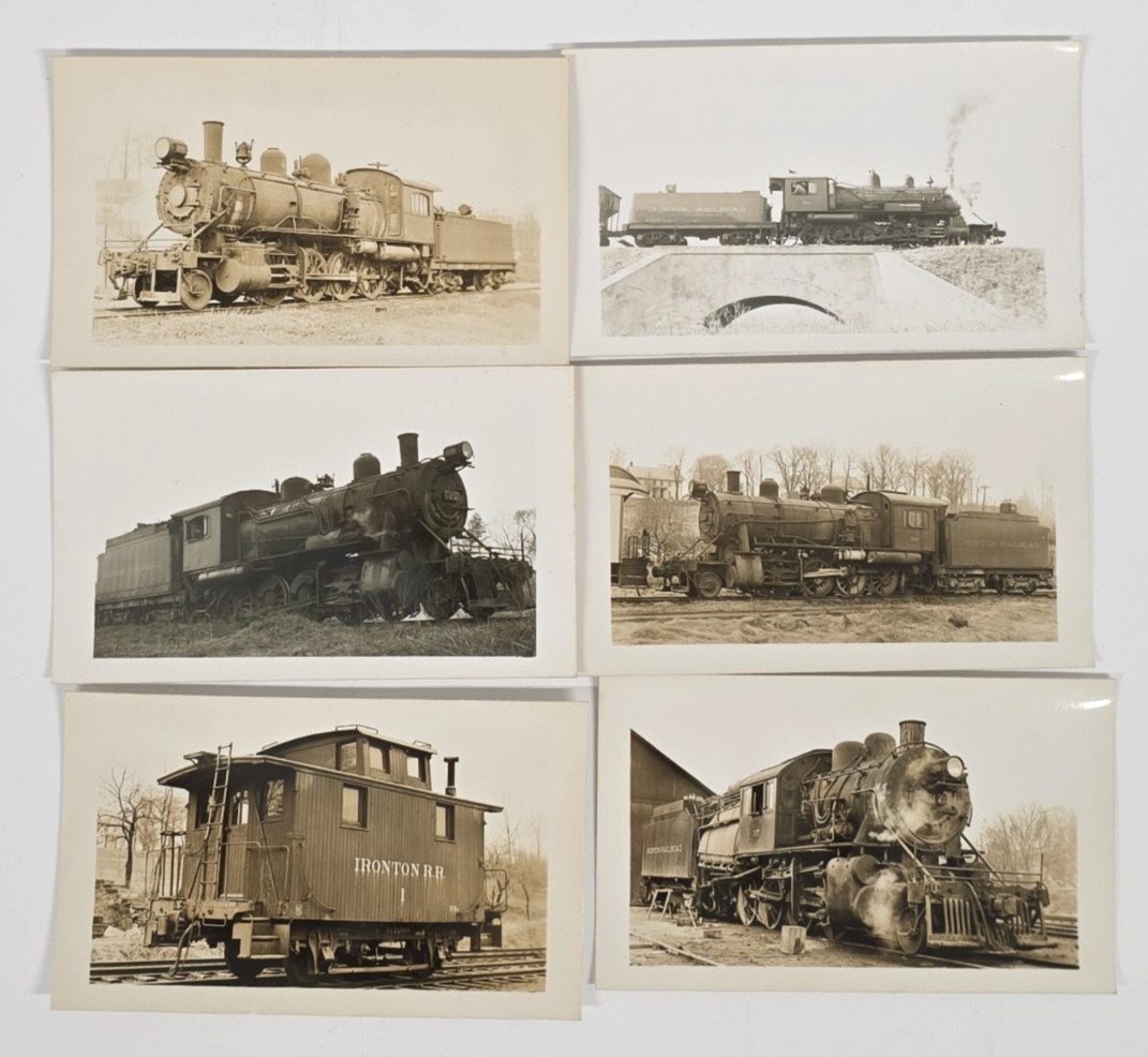 C. 1940s Ironton Railroad Steam Locomotive Caboose Snapshot Photo Lot Of 6 C. 1940s Ironton Railroad Steam Locomotive Caboose Snapshot Photo Lot Of 6