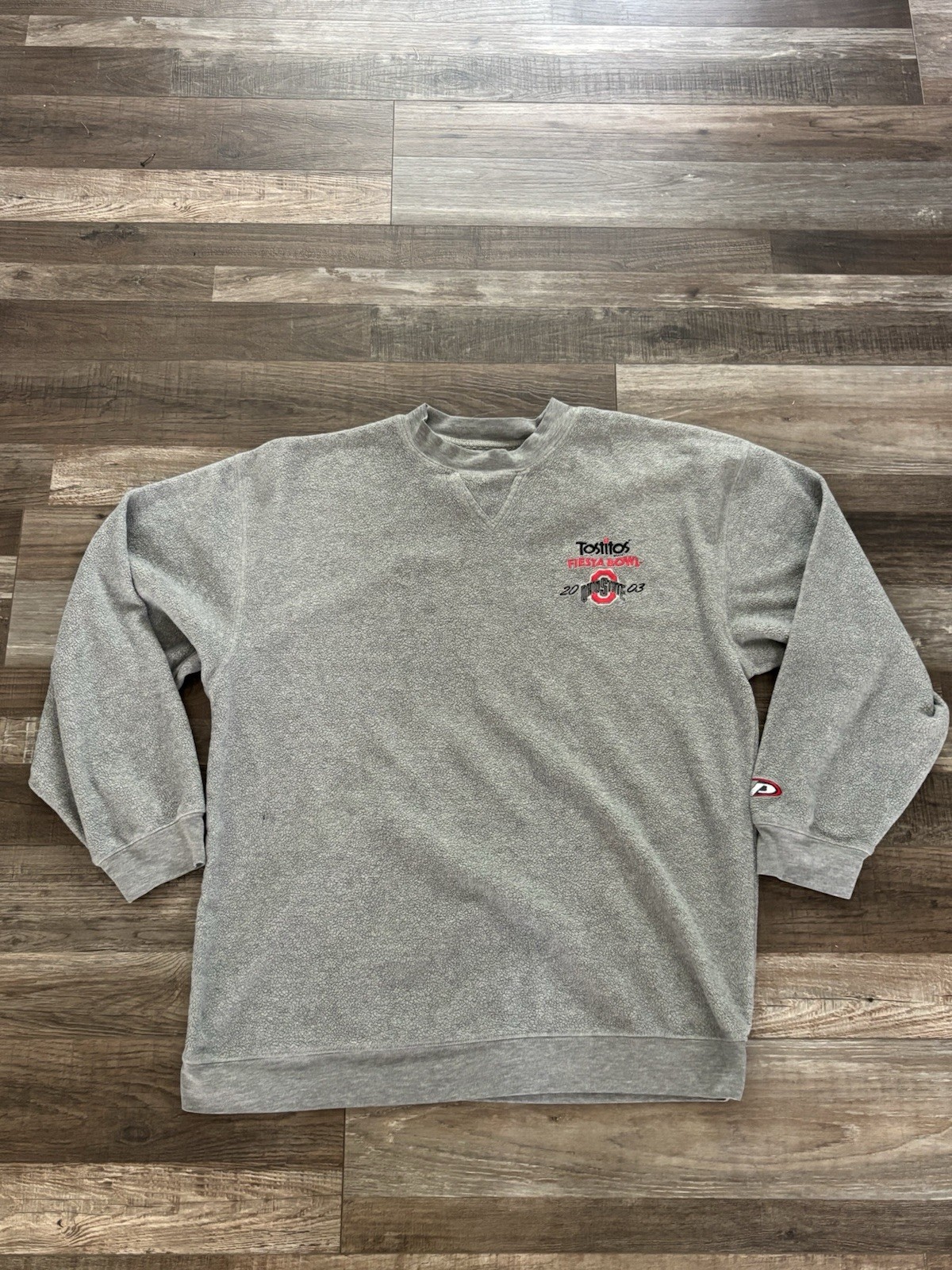 Vintage Pro Player Ohio State Buckeyes 2003 Fiesta Bowl Gray Fleece Sweater Sz L Vintage Pro Player Ohio State Buckeyes 2003 Fiesta Bowl Gray Fleece Sweater Sz L