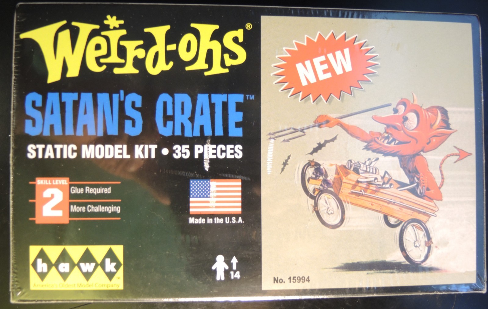 Vintage Hawk Weird-Ohs Satan\'s Crate Model Kit #15994 Sealed USA