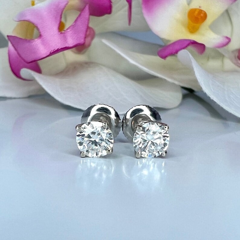 3 Ct Round Cut Certified Lab Grown Diamond Earrings Stud 925 Silver Gift For Her