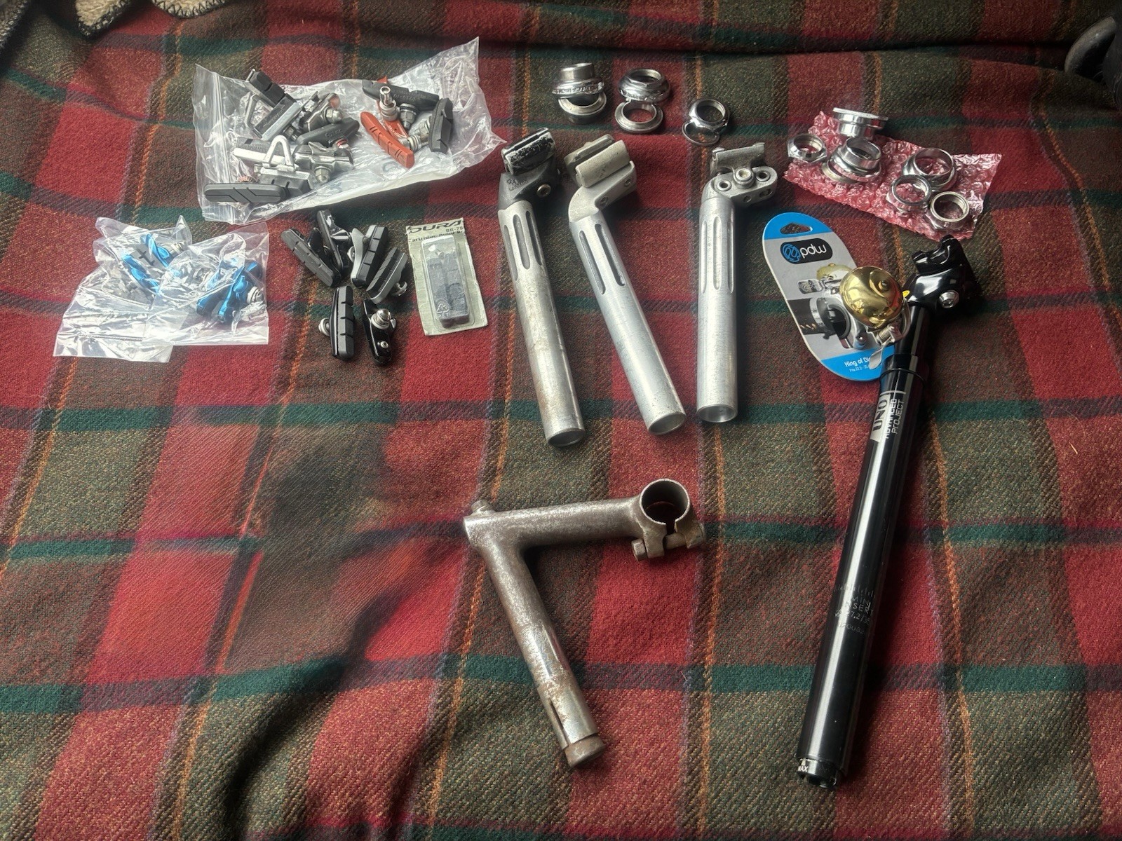 Mixed Lot Vintage Cinelli Steel Stem Avocet SR Zeus Seat Posts Headset Parts +++