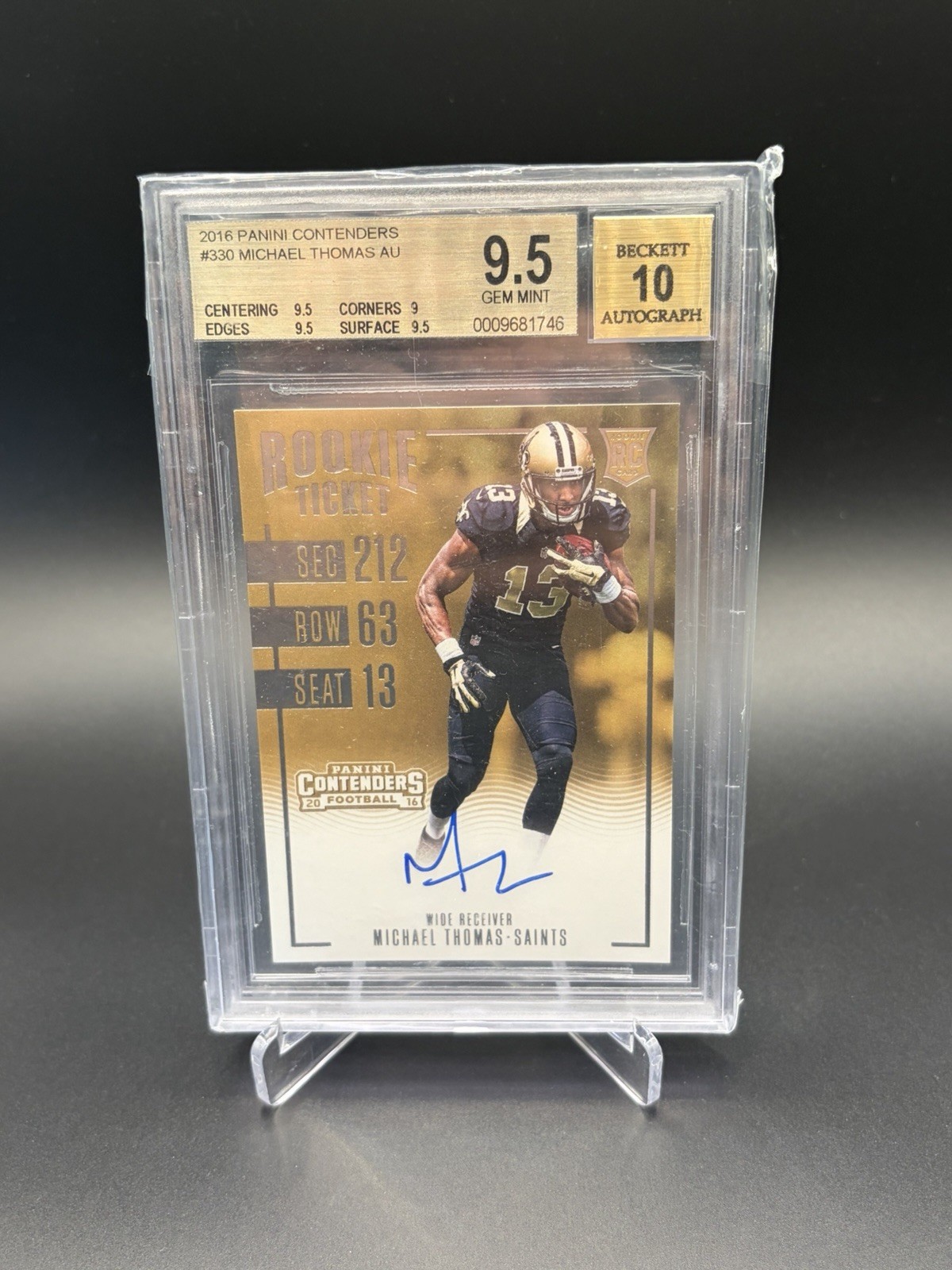 2016 Panini Contenders Rookie Auto Michael Thomas #330 BGS 9.5/10