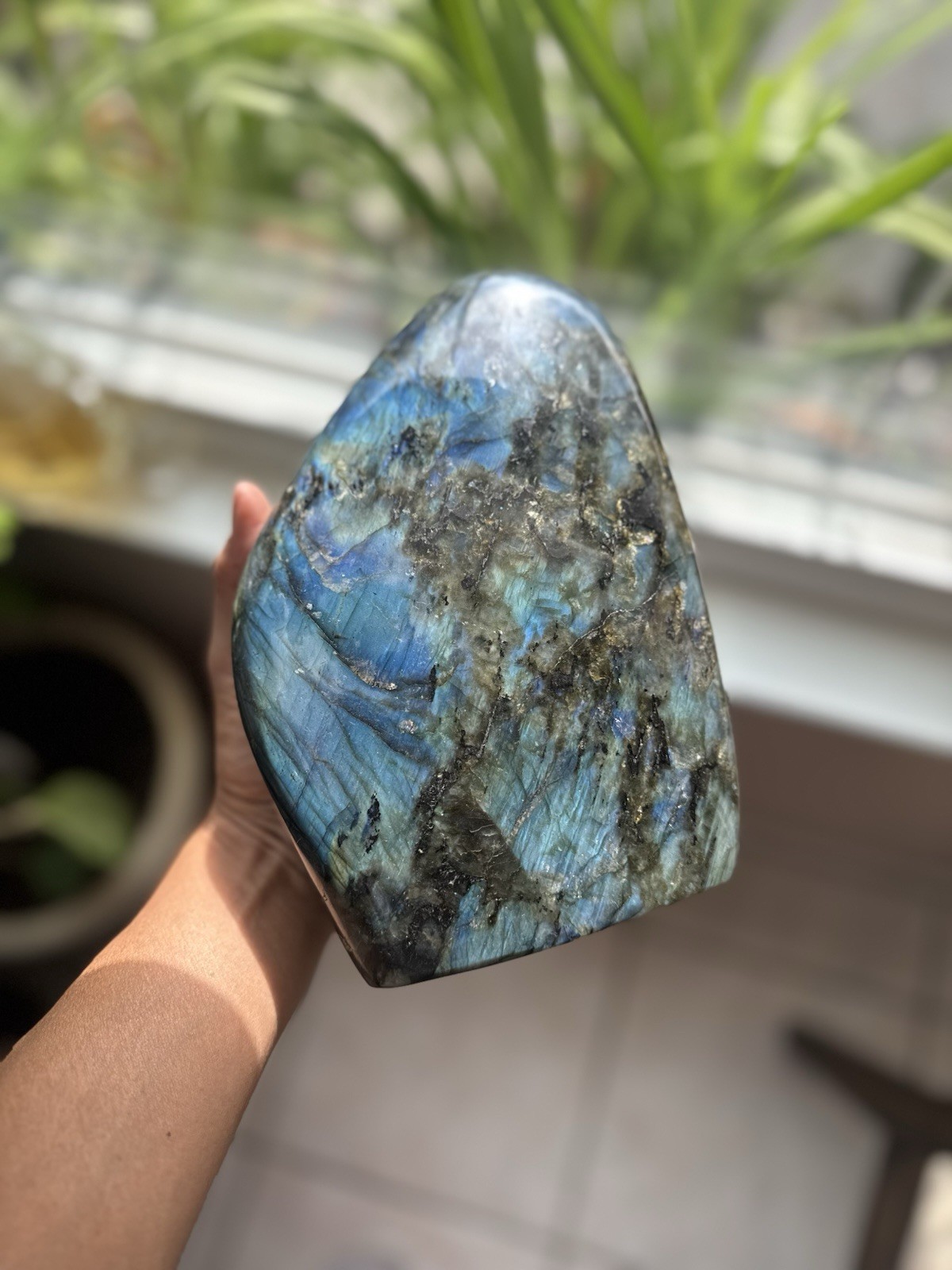 Beautiful Large Natural Polished Labradorite Freeform With Flash - 3kg Beautiful Large Natural Polished Labradorite Freeform With Flash - 3kg