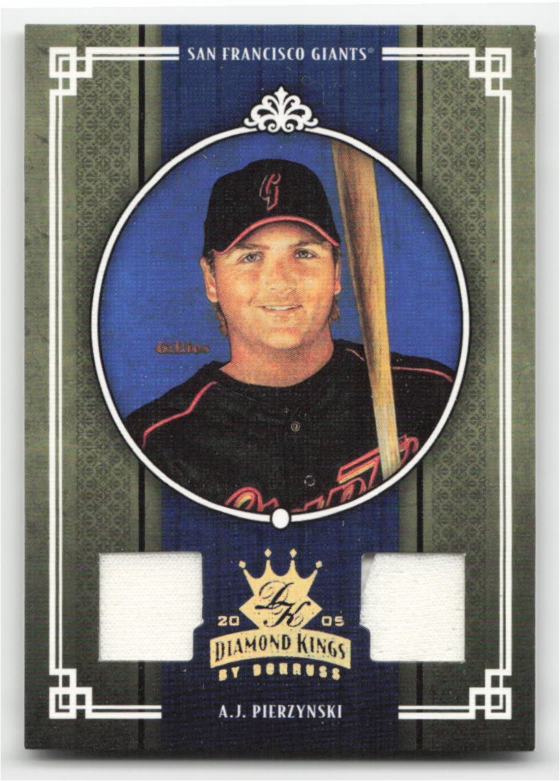 2005 Donruss Diamond Kings #200 AJ Pierzynski Dual Jersey Gold 19/25 Made Giants