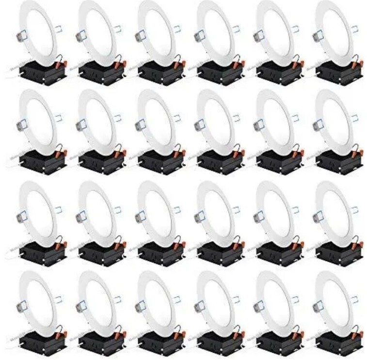 Sunco Down Lighting 24 Pack 4 Inch Baffle 10W Adjuatable Ceiling Lights Slim Sunco Down Lighting 24 Pack 4 Inch Baffle 10W Adjuatable Ceiling Lights Slim