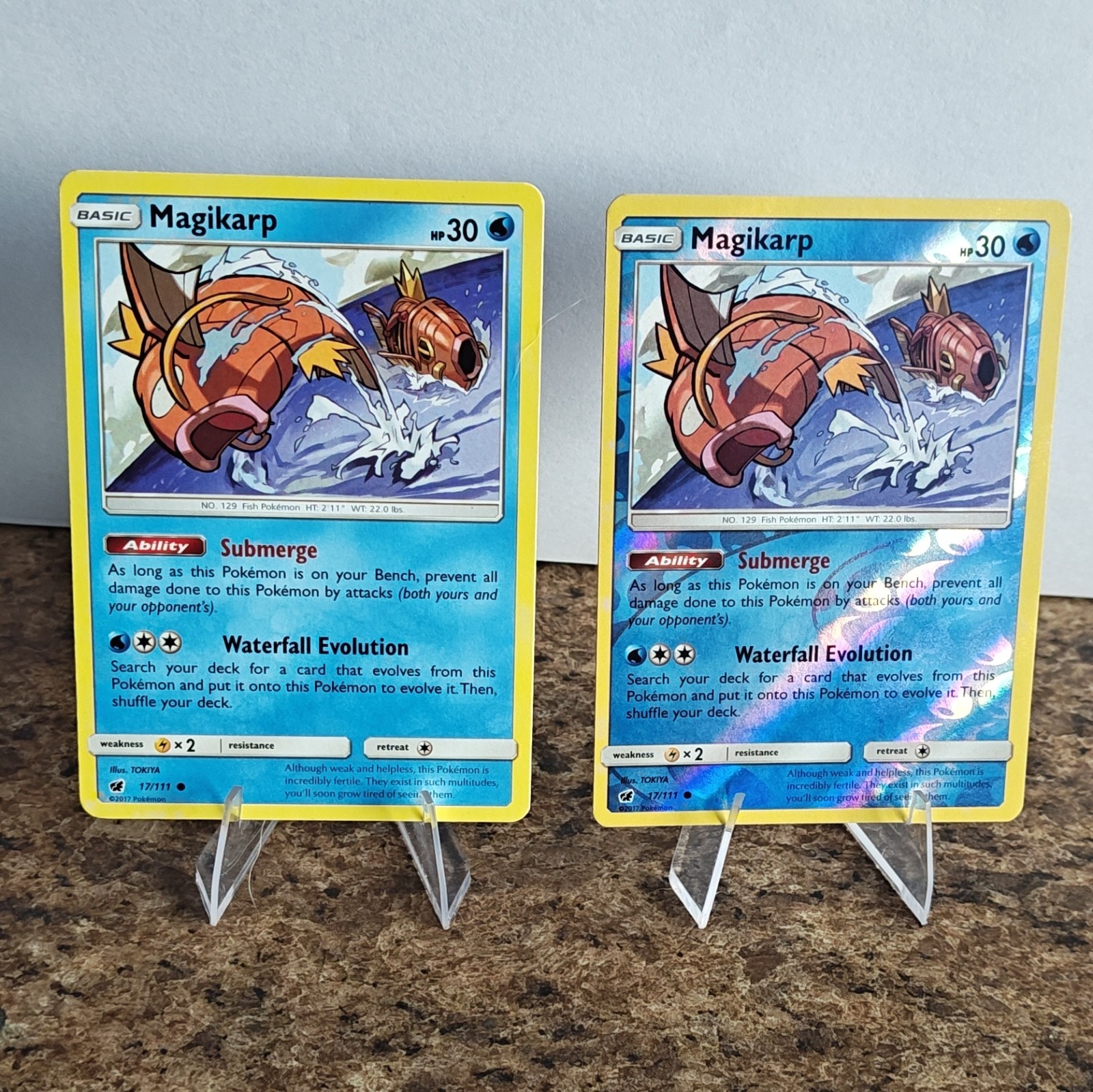 2 Magikarp 17/111 Sm: Crimson Invasion Regular & Reverse Holo Common Bundle 2 Magikarp 17/111 Sm: Crimson Invasion Regular & Reverse Holo Common Bundle