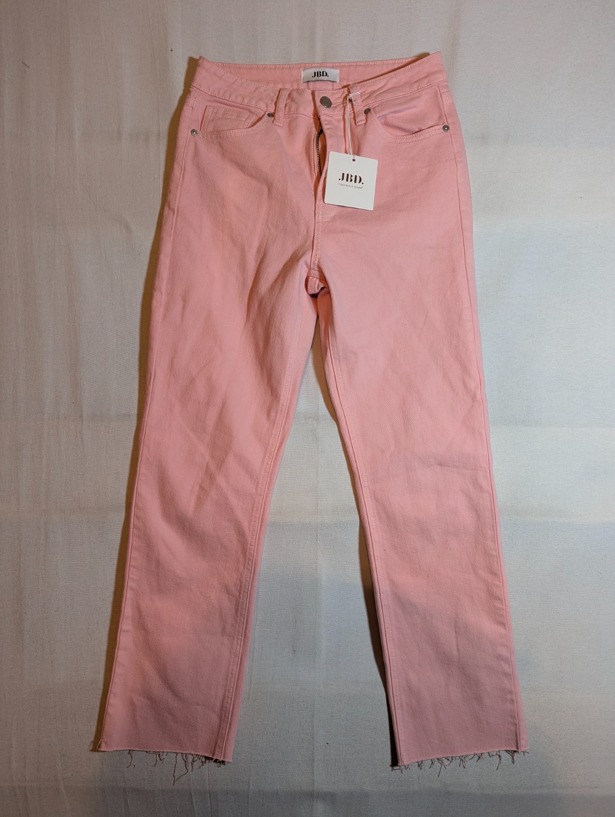 JBD by Just Black Denim Jeans Women\'s 27 Cropped Straight Leg Raw Hem Pink