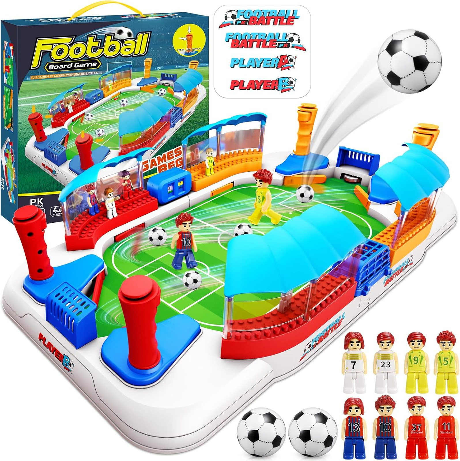Mini Foosball Table Game Soccer Toys for Kids Ages 3 4 5 6 7 8-12 – Portable
