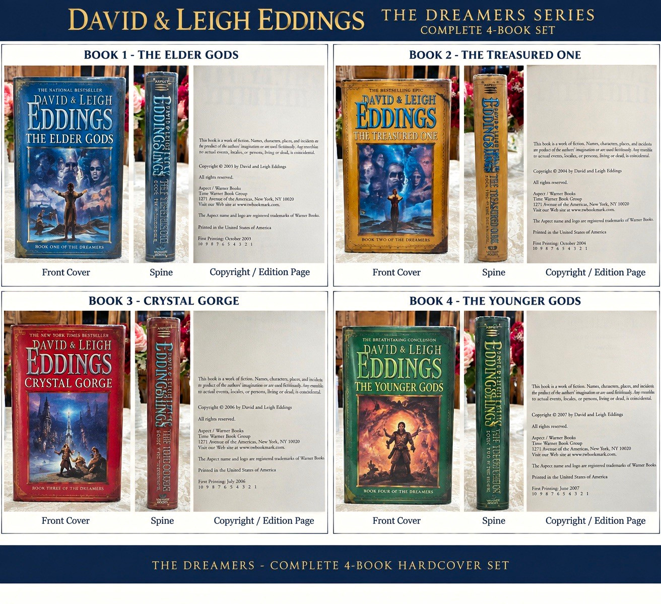 David & Leigh Eddings The Dreamers Complete 4-Book Set Hardcover Warner 2007