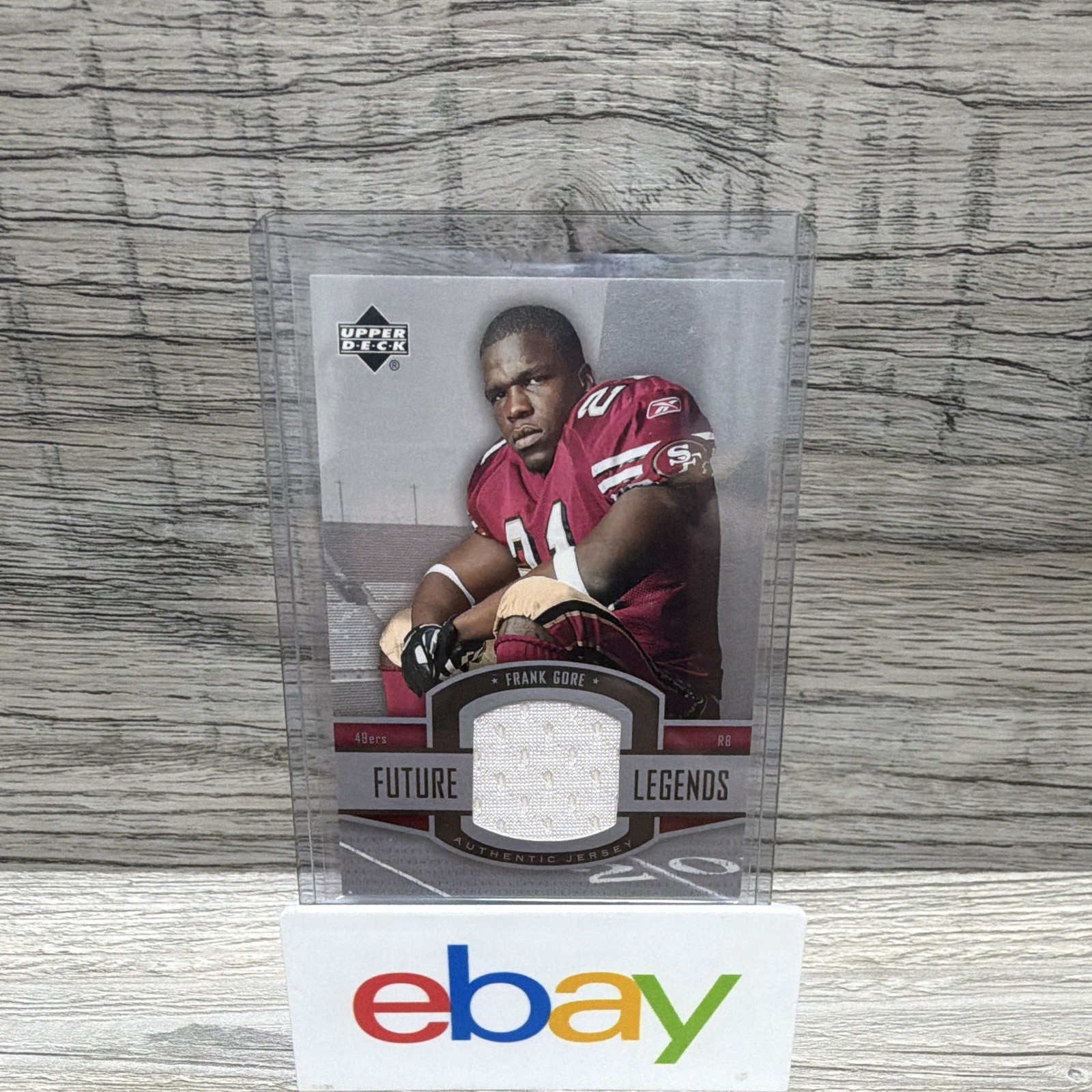 2005 Upper Deck NFL Legends - Future Legends Jerseys Frank Gore #FL-FG (MEM, RC) 2005 Upper Deck NFL Legends - Future Legends Jerseys Frank Gore #FL-FG (MEM, RC)