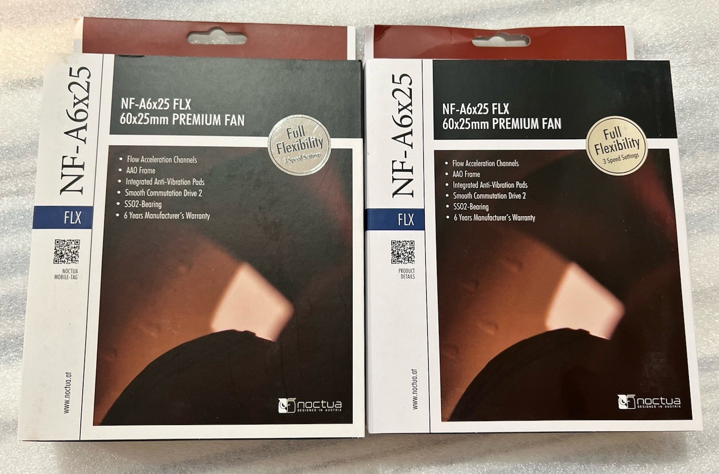 Noctua NF-A6x25 FLX, Premium Quiet Fan 60x60x25mm, Brown  *2 Count*