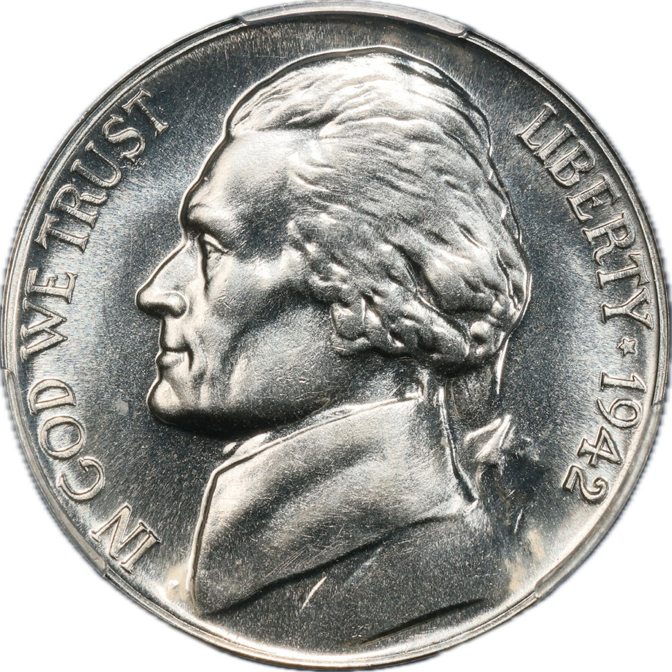 1942-P (Type 2 Silver) Proof Jefferson 5c Nickel - PCGS PR66 - Blast White 1942-P (Type 2 Silver) Proof Jefferson 5c Nickel - PCGS PR66 - Blast White