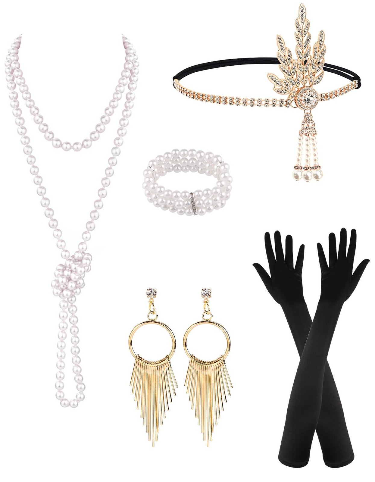 PLULON 1920s Accessories for Women, Great Gatsby Flapper Dress Accessories Fa...