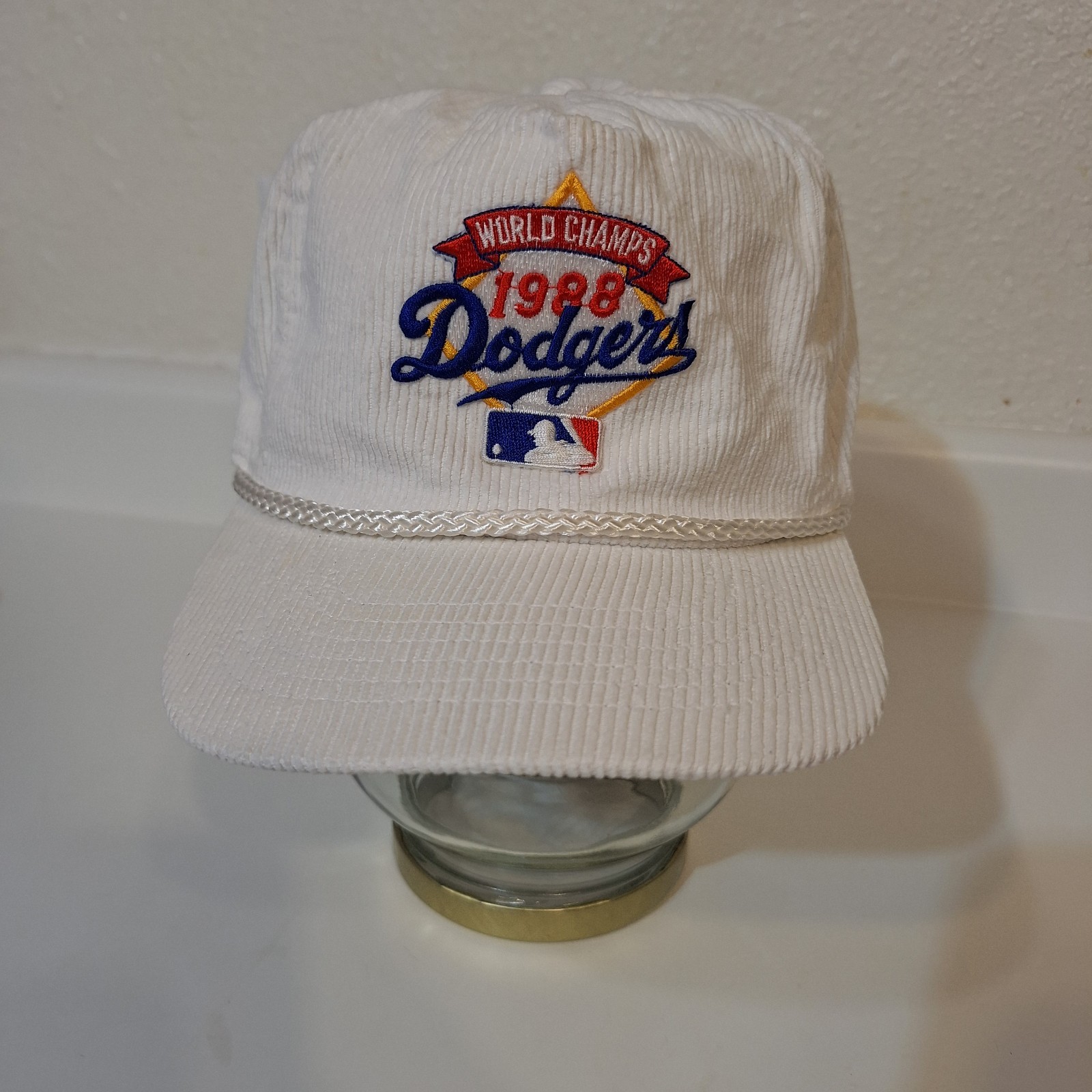 Vintage AmaPro 1988 DODGERS World Champions Corduroy Rope Truckers Cap Hat KOREA Vintage AmaPro 1988 DODGERS World Champions Corduroy Rope Truckers Cap Hat KOREA