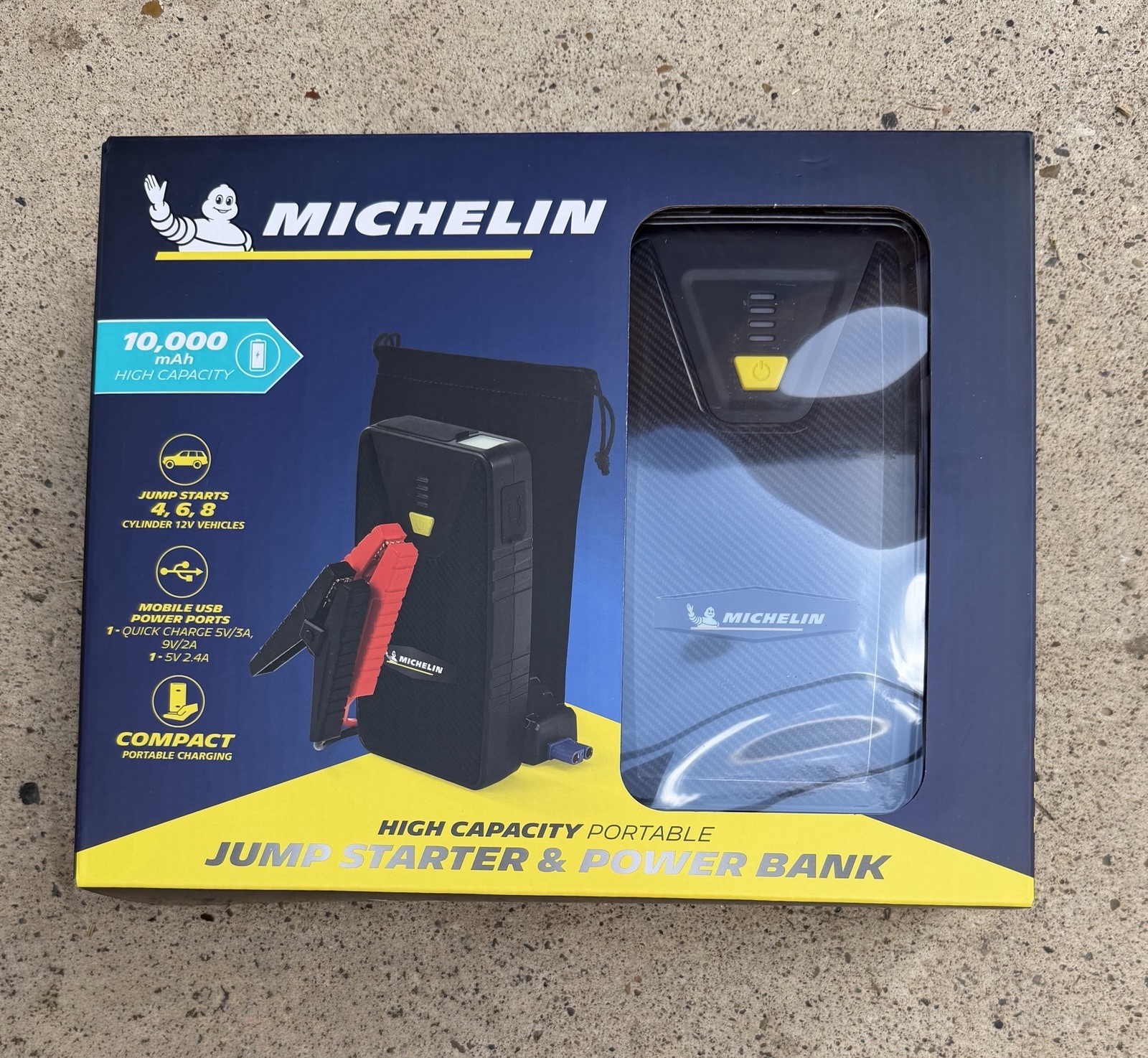 NEW Michelin High-Capacity Portable Jump Starter and 10,000 mAh Power Bank