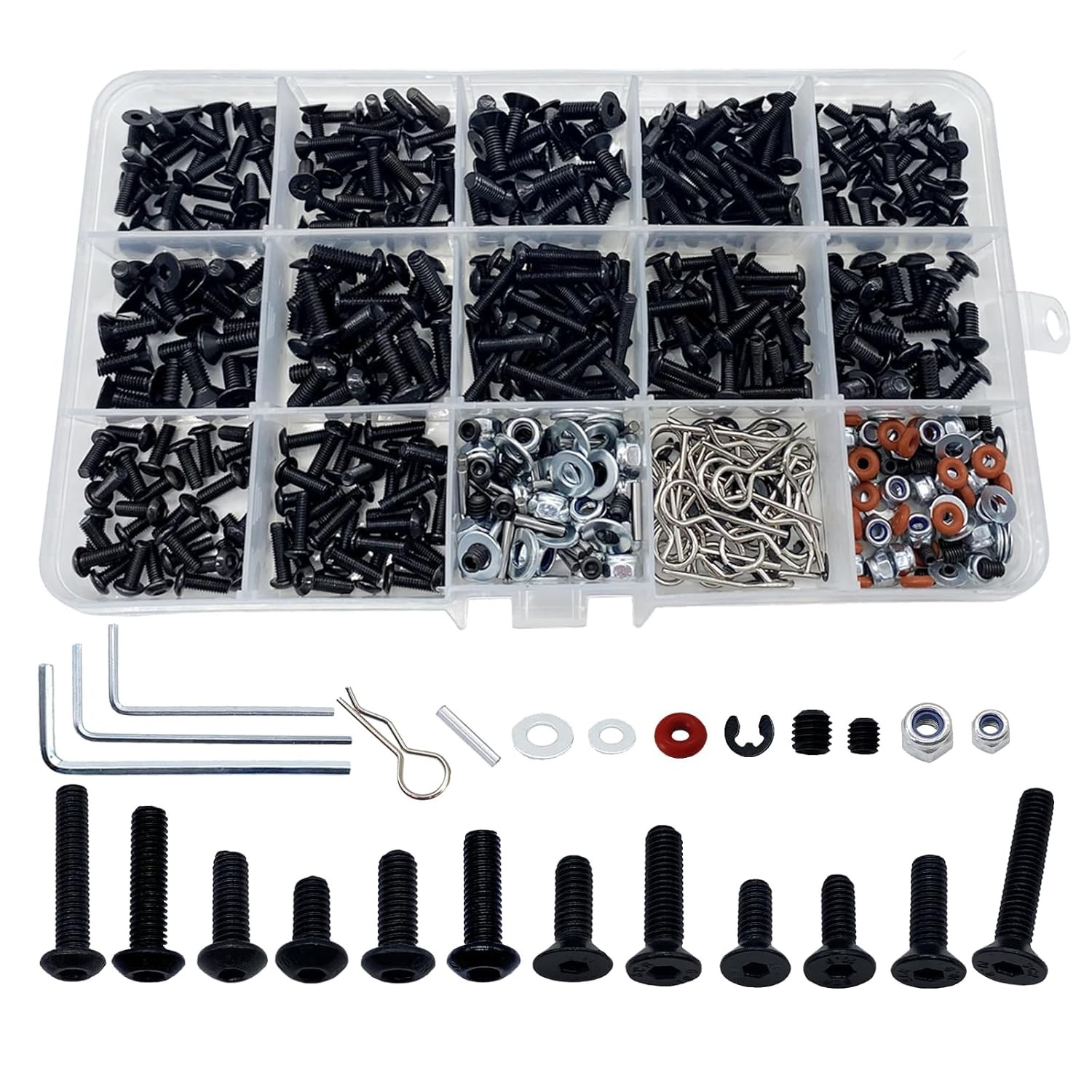 520Pcs RC Screw Kit for Traxxas, Axial, Arrma, Redcat, HPI – M3 M4 Washers & Nut 520Pcs RC Screw Kit for Traxxas, Axial, Arrma, Redcat, HPI – M3 M4 Washers & Nut