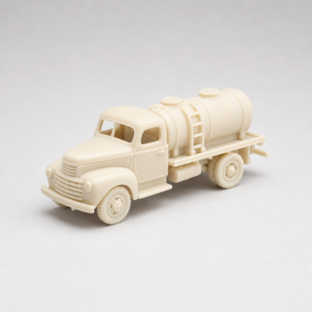 Model Train Vintage Milk Truck 3D Printed Resin N Scale 1:160 Ivory Unpainted