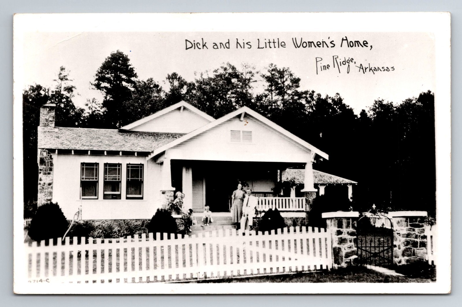 AR, Pine Ridge, Dick & His Little Women\'s Home Real Photo RPPC, Vintage Postcard