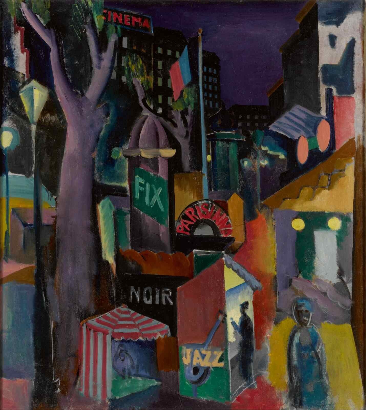 Jan Matulka Paris c. 1925 American Modernist Cityscape Painting