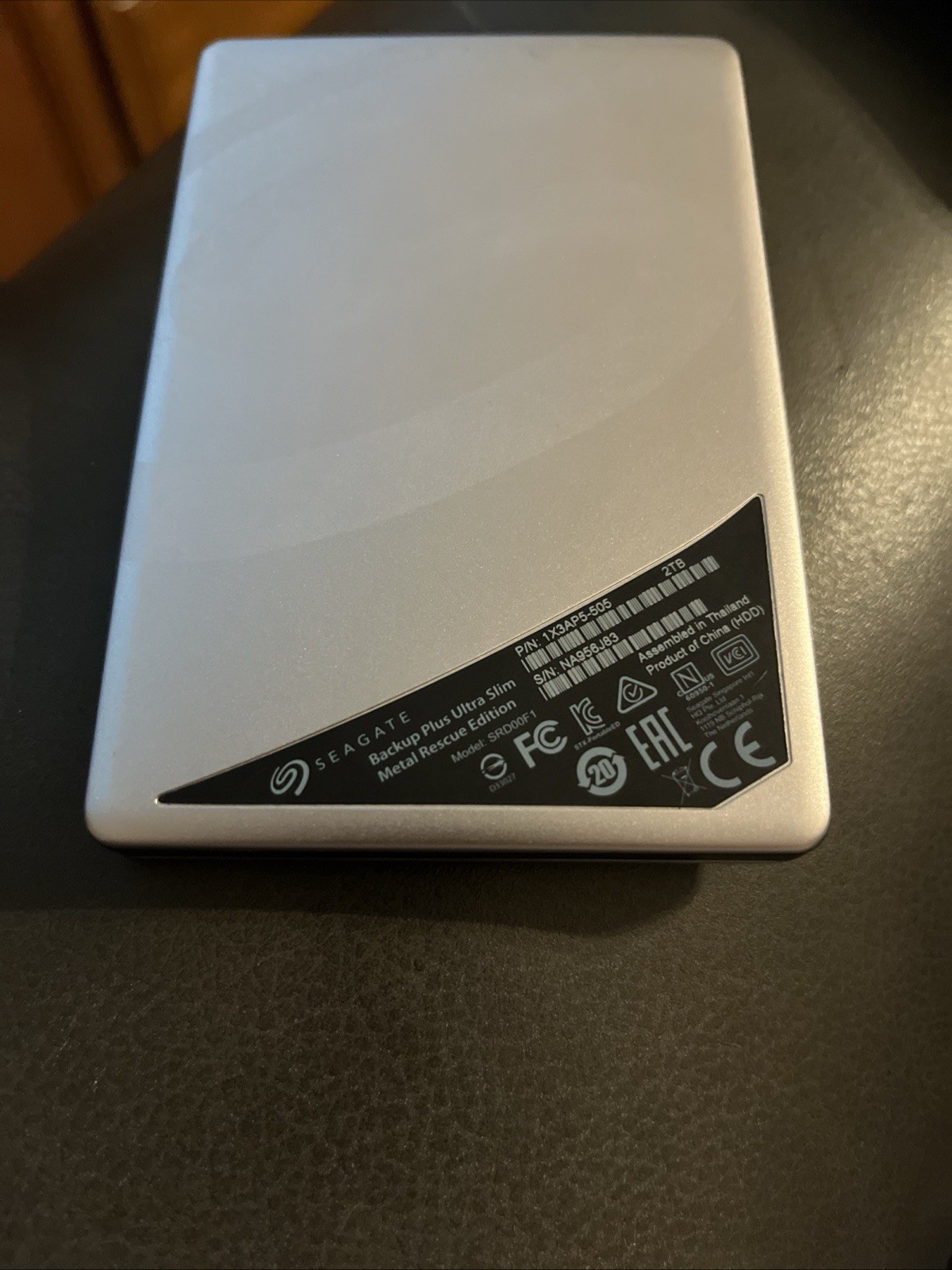 Seagate Backup Plus Slim Silver 2TB External (SRD00F1 ) Hard Drive-Pre-owned Seagate Backup Plus Slim Silver 2TB External (SRD00F1 ) Hard Drive-Pre-owned