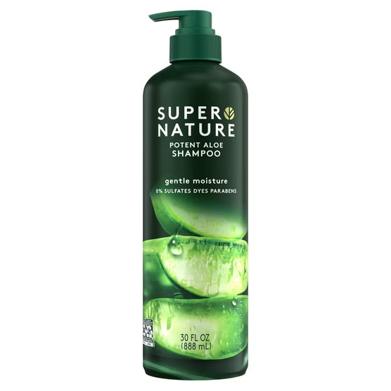 Super Nature Potent Aloe Shampoo 30 fl oz No Dies Sulfates Parabens