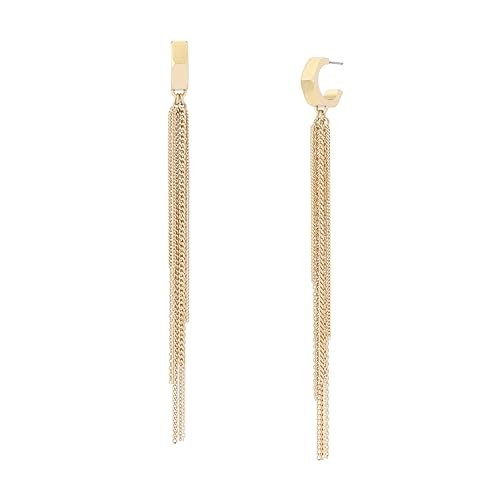 ALLSAINTS JEWELRY WOMEN\'S RAE HEXAGON CHAIN FRINGE EARRINGS - 58537GLD719