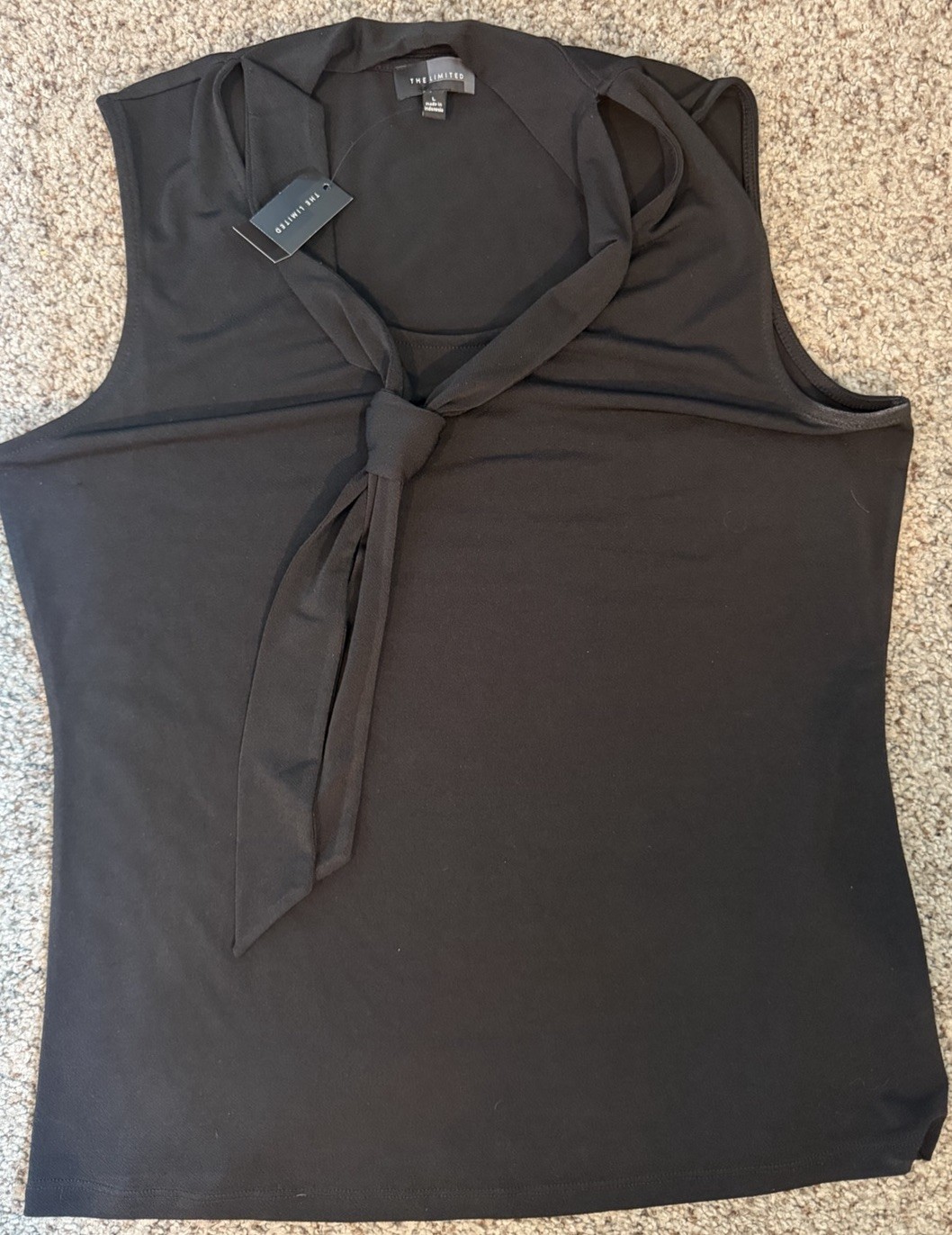 NEW The Limited Women’s Large Shirt Blouse Black Sleeveless Top NWT $35