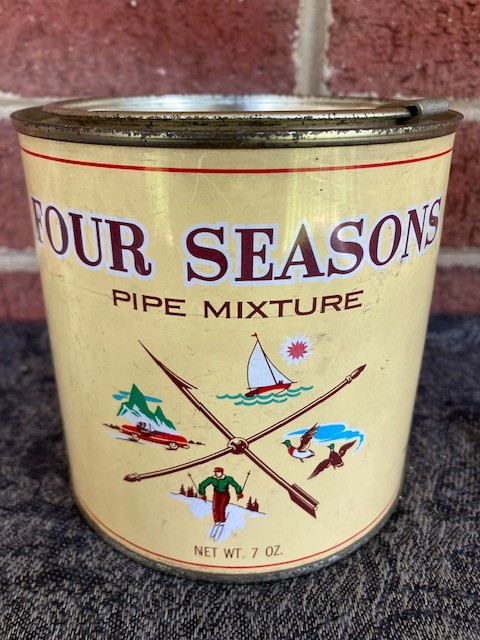 Vintage Four Seasons Pipe Tobacco Tin 7oz Larus Bro Richmond VA Peoples Drug