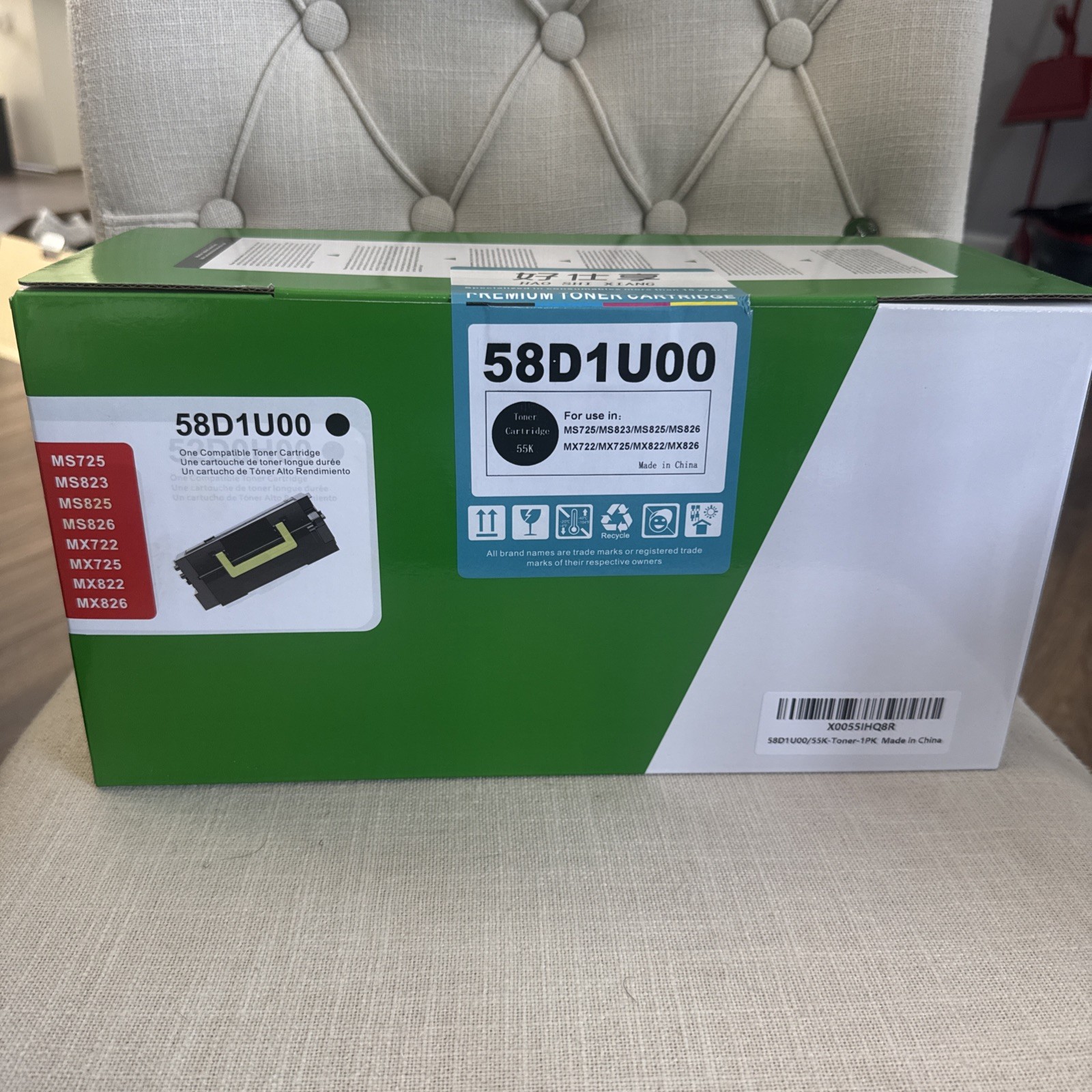 58D1U00 58D1U0E Black Toner 55K for Lexmark MS725 MS823 MS825 MS826 MX722 58D1U00 58D1U0E Black Toner 55K for Lexmark MS725 MS823 MS825 MS826 MX722