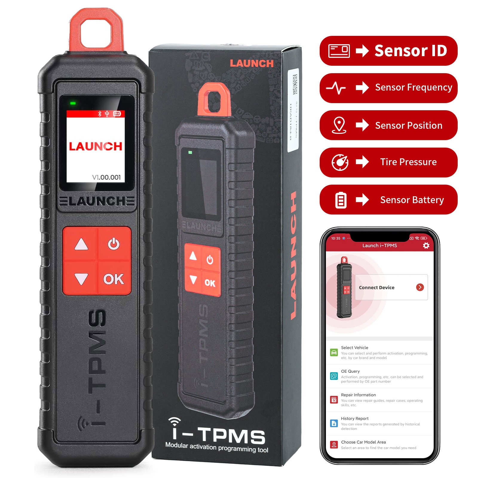 Launch i-TPMS Handheld TPMS Service Tool For X-431 Scanner or the i-TPMS APP