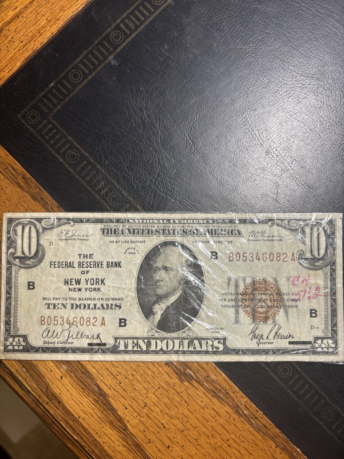 1929 TEN DOLLAR NATIONAL CURRENCY BANK NOTE- New York, New York