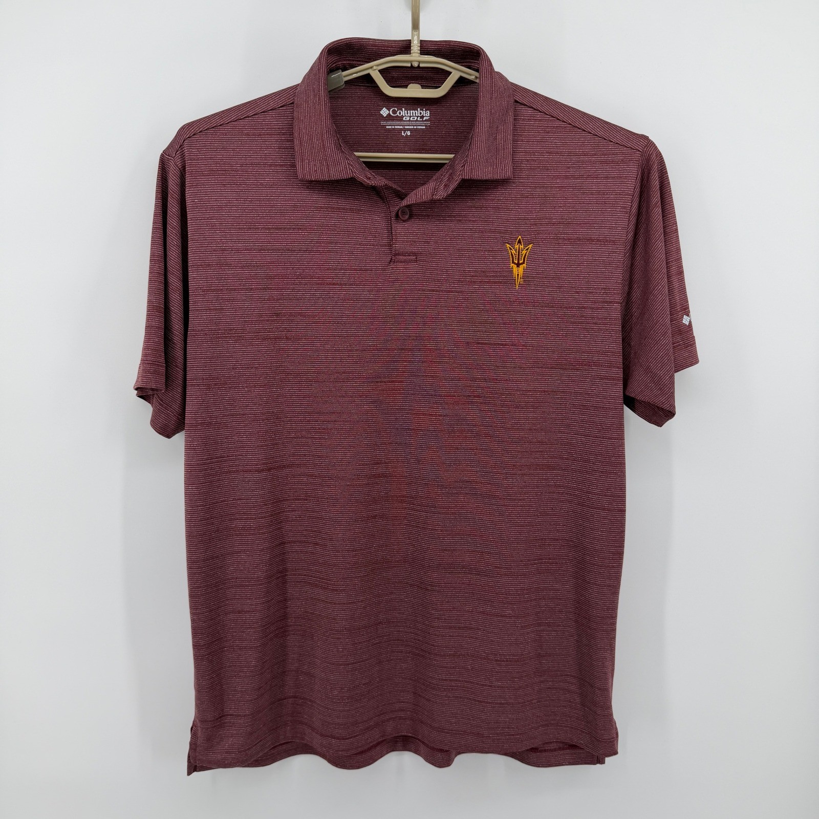 Columbia Golf Mens ASU Sun Devils Omni Set Polo Shirt Maroon Large