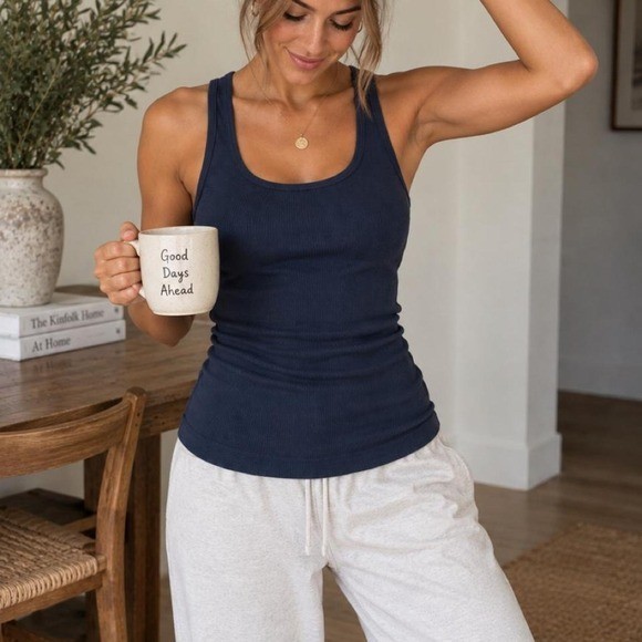 Vince 100% Pima Cotton Navy ribbed tank top | size XS Vince 100% Pima Cotton Navy ribbed tank top | size XS