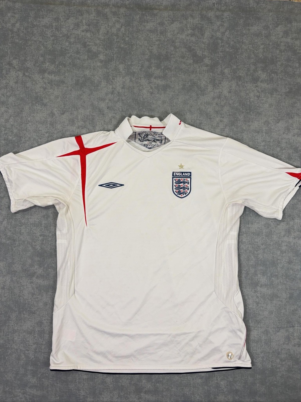 England Soccer Jersey Mens XL White Umbro X-Static National Team Football