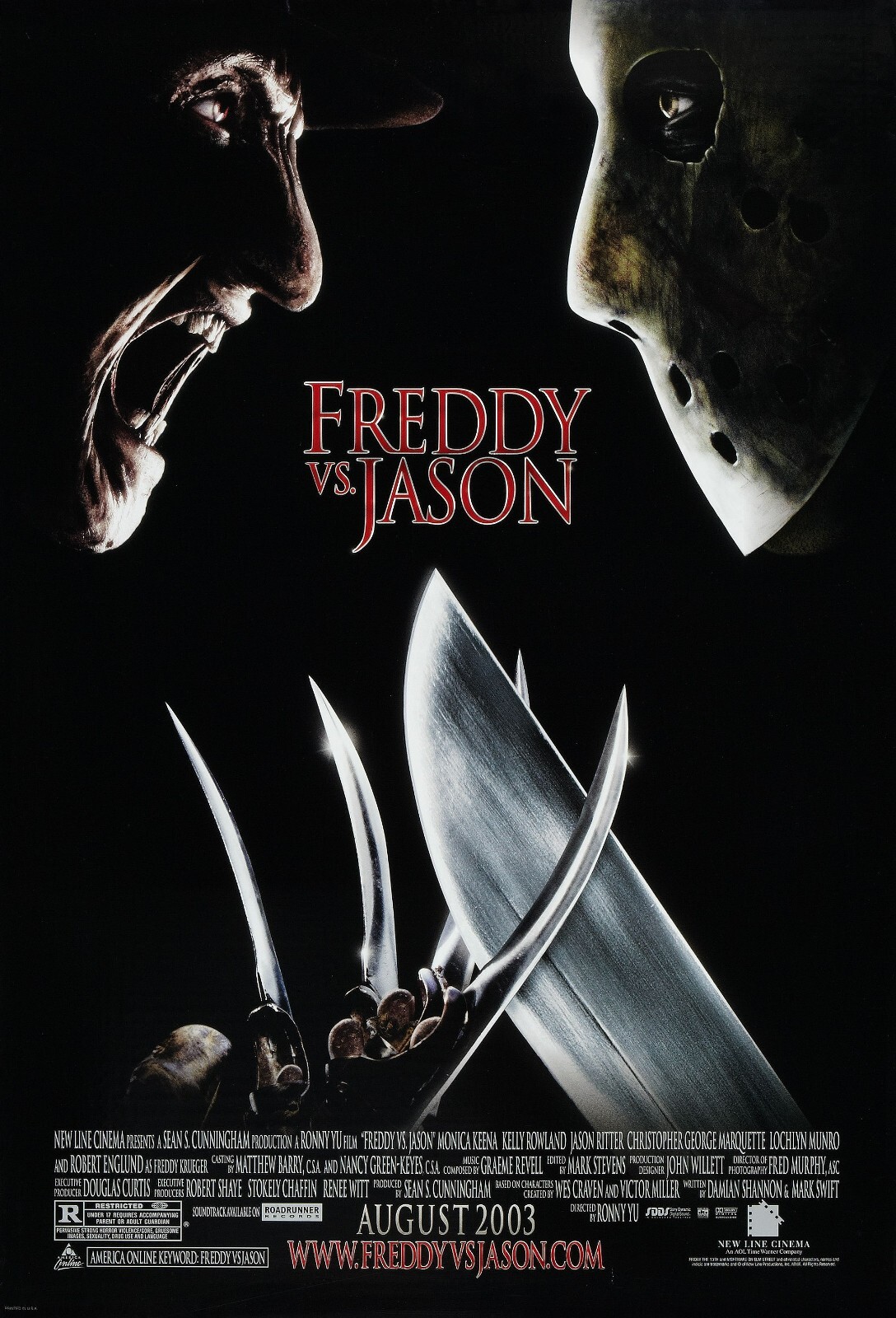 FREDDY VS JASON Movie Poster Horror Nightmare Elm Street Friday the 13th 12x18