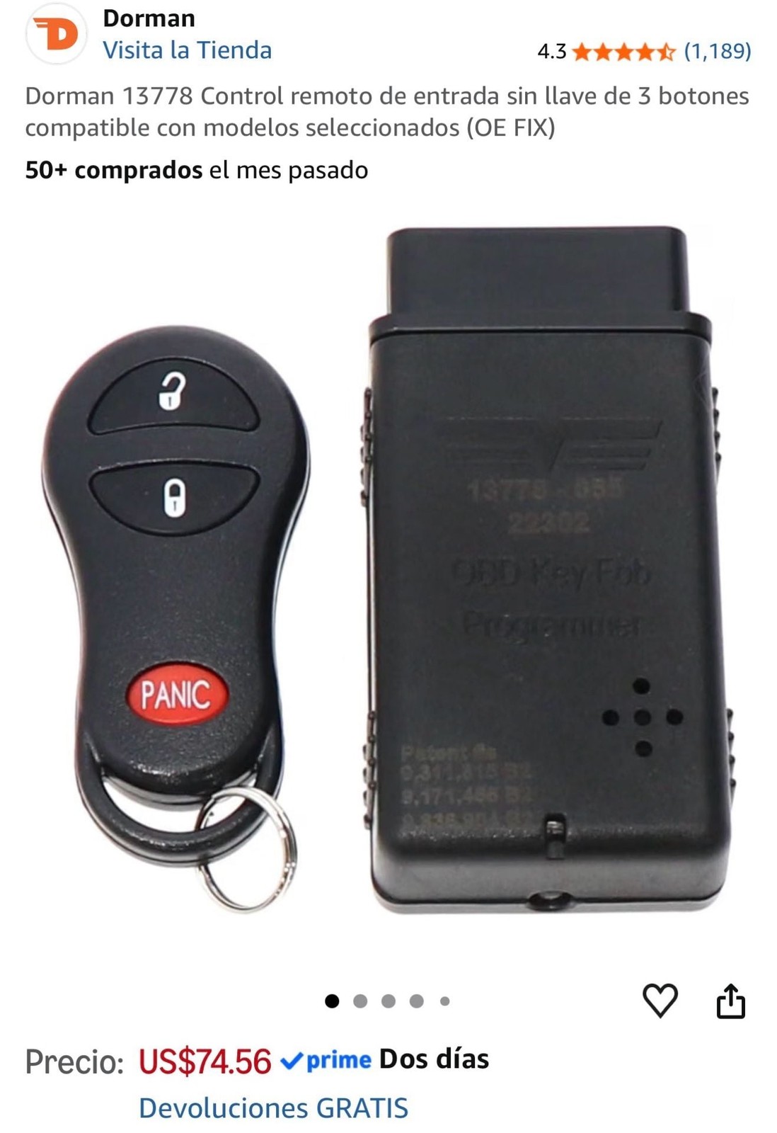 Dorman 13778 Keyless Entry Remote and Programmer
