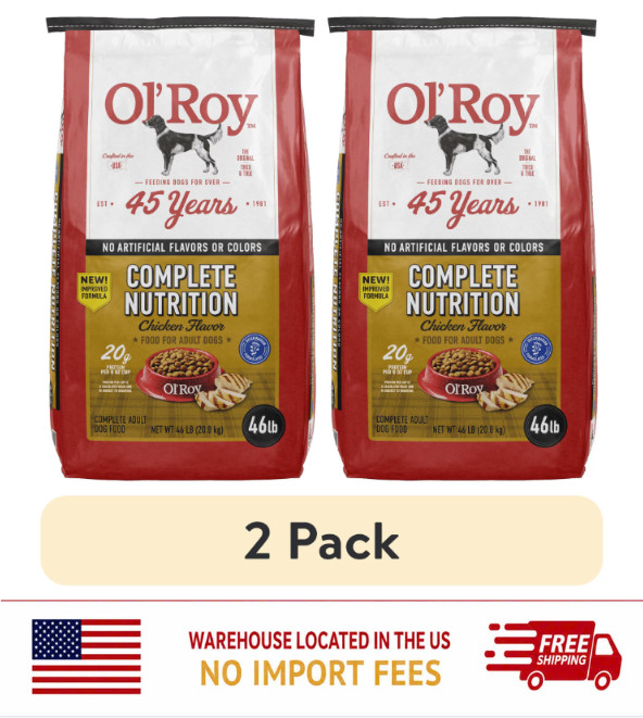 (2 pack) Ol\' Roy Complete Nutrition Chicken Flavor Dry Dog Food, 46 lb Bag (2 pack) Ol\' Roy Complete Nutrition Chicken Flavor Dry Dog Food, 46 lb Bag