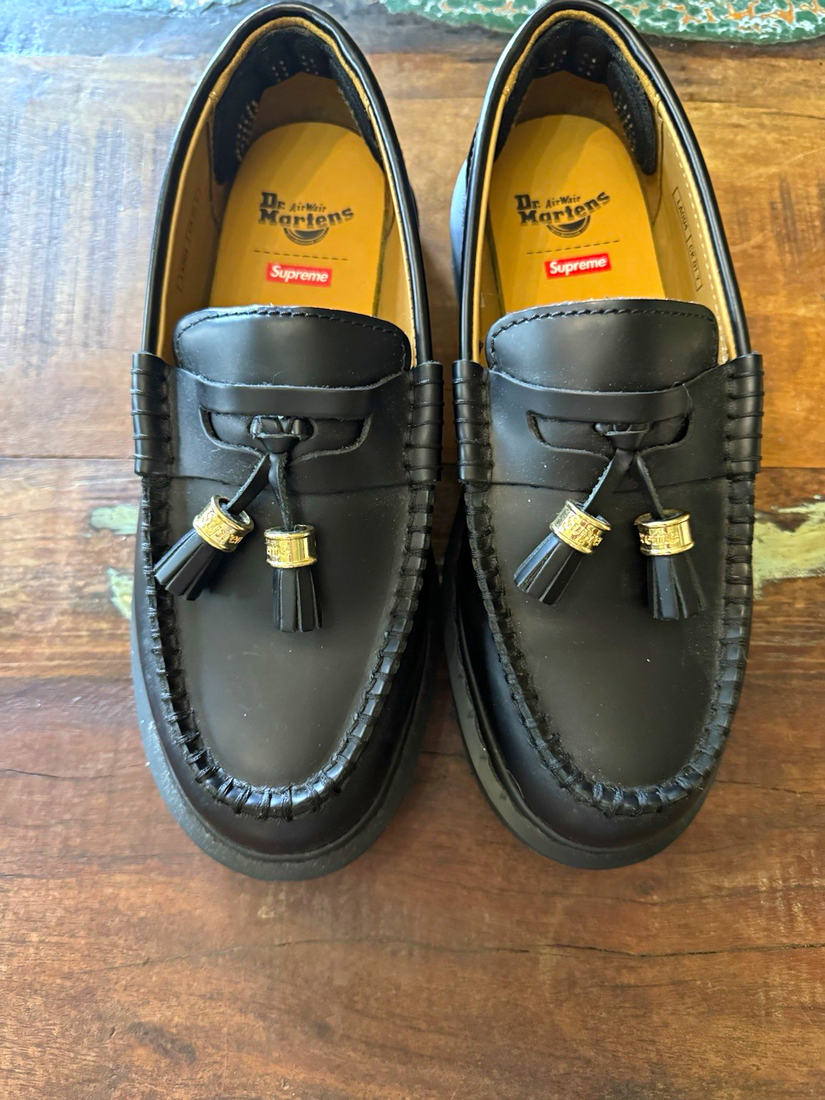 Supreme x Dr Martens Penton Tassel Loafers Black UK 5 US 6 SS23 31372001 Box