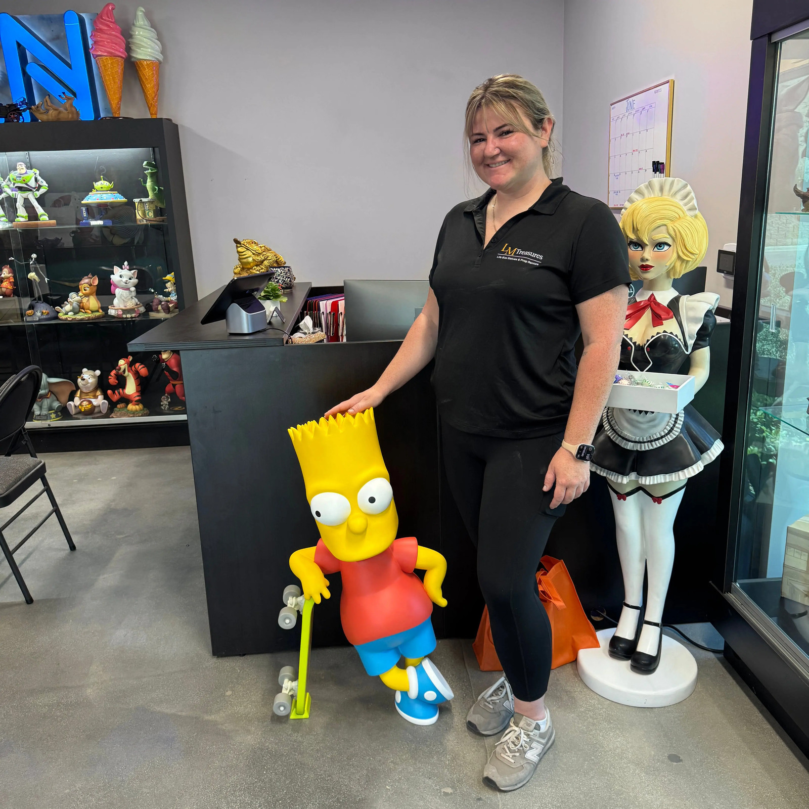 The Simpsons Bart Simpson With Skateboard Life Size 3ft Statue Resin Figure Prop