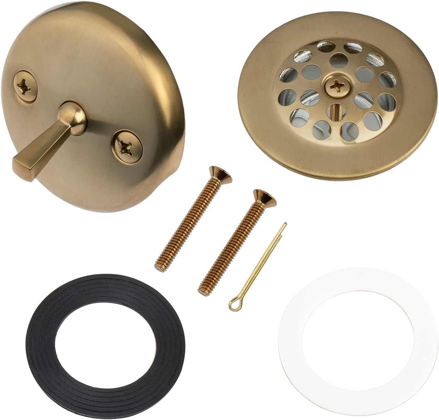 Champagne Bronze Trip Lever Tub Trim Kit Set with Trip Lever Overflow Face Pl...