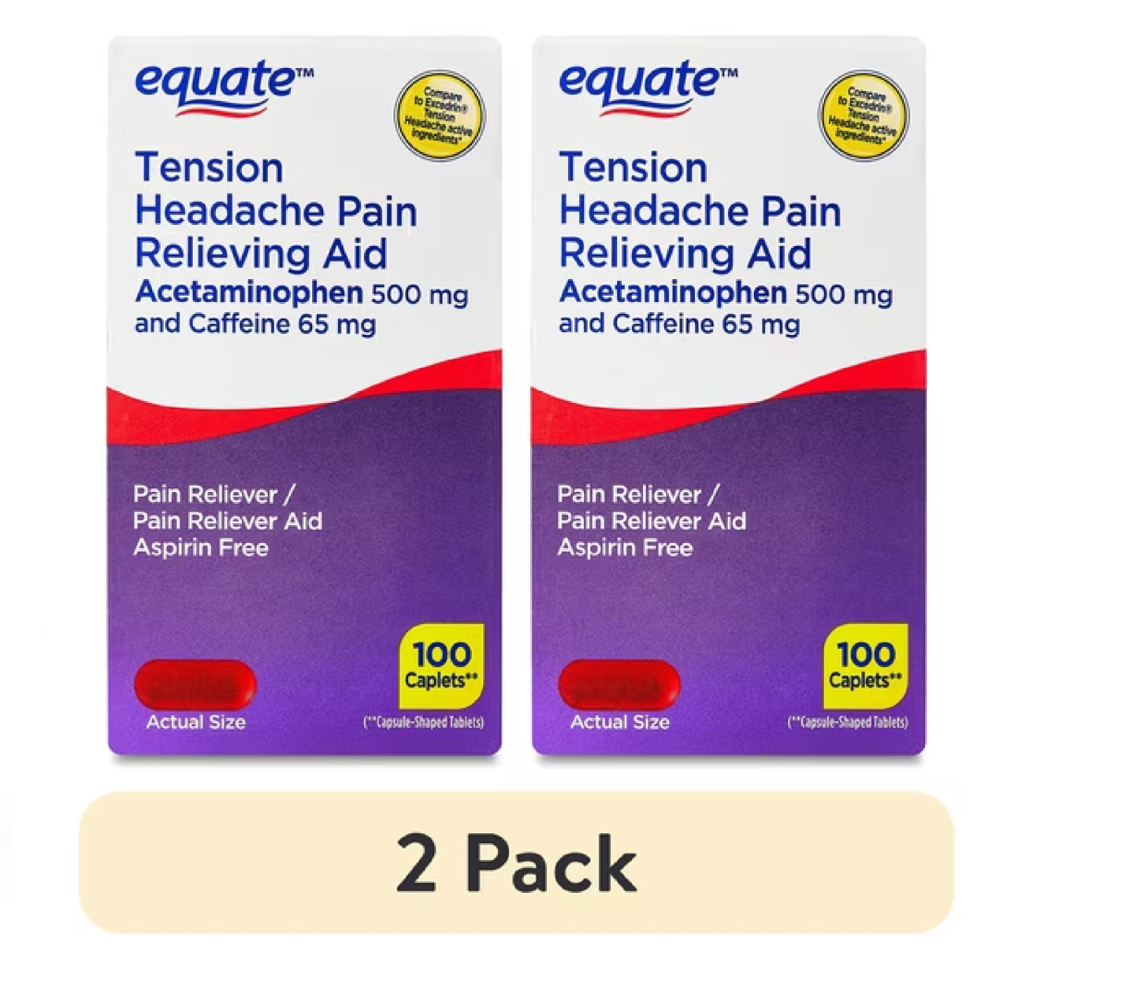 Tension Headache Relief **Excedrin Compare 200 Caplets (2x100)