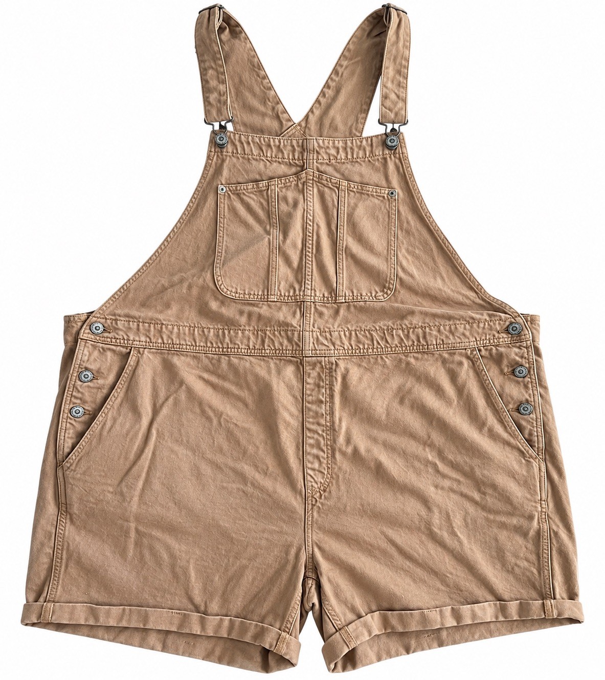 Old Navy 100% Cotton Short Overalls Women\'s 4X Rolled Cuff Utility Shorts