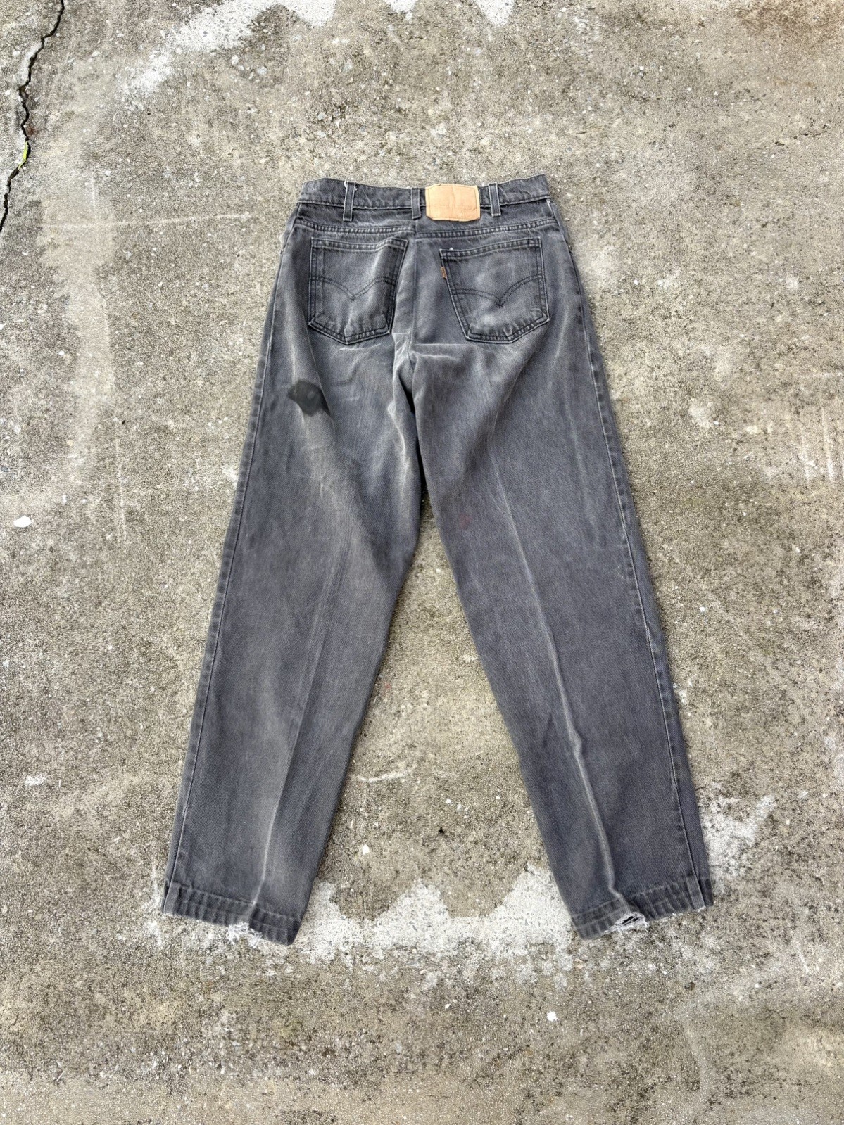 Vintage Levis 505 Orange Tab Faded Black Straight Leg Jeans Mens 29x30 USA Made*