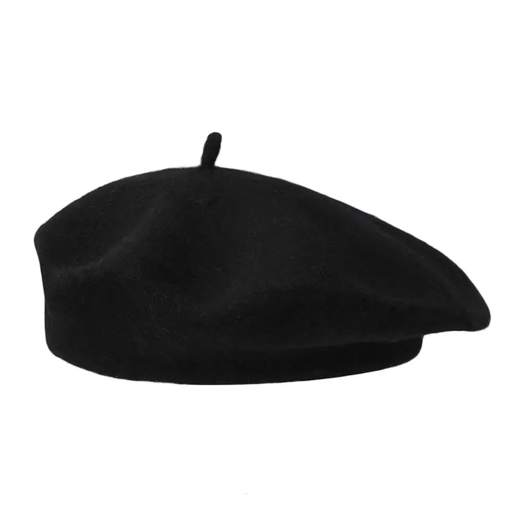 Warm French Style Lightweight Casual Classic Beanie Solid Color Wool Beret hat