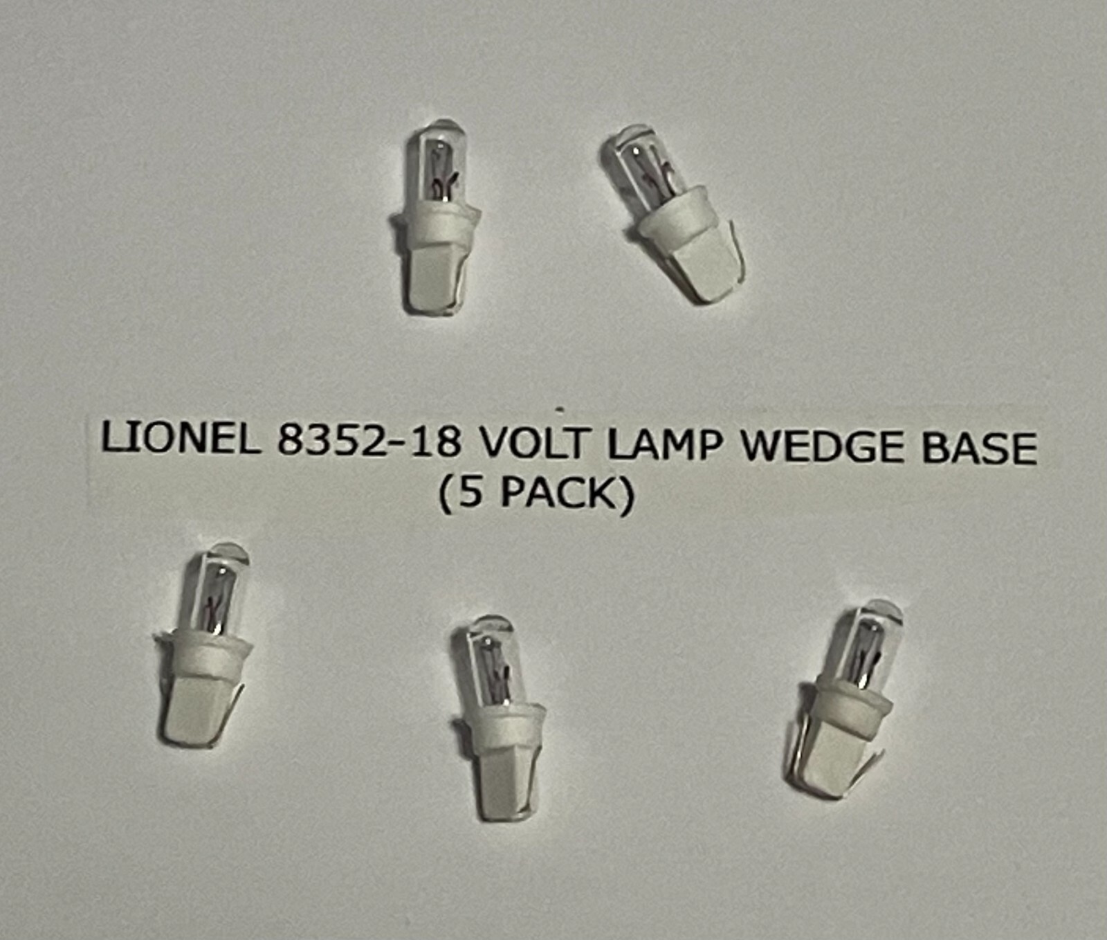 5 Lionel 8352-18-Volt Wedge Base Bulbs For Lionel, MTH & other Passenger Cars