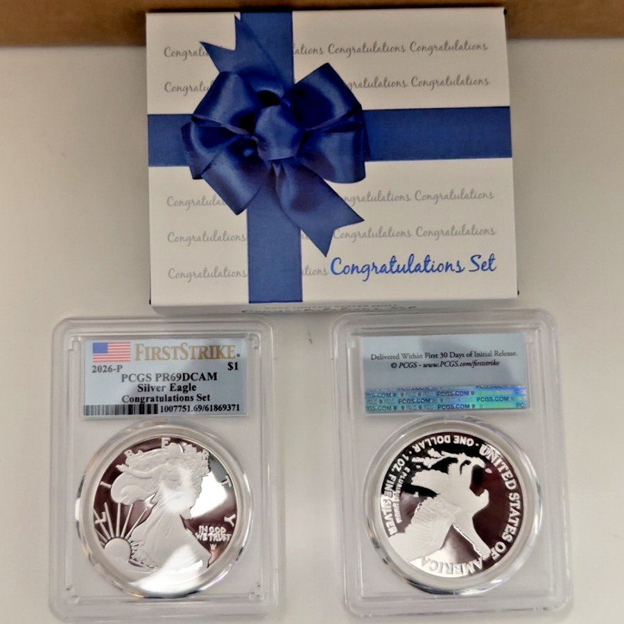 2026 P PROOF SILVER EAGLE PCGS PR69 DCAM FIRST STRIKE FROM CONGRATULATIONS SET