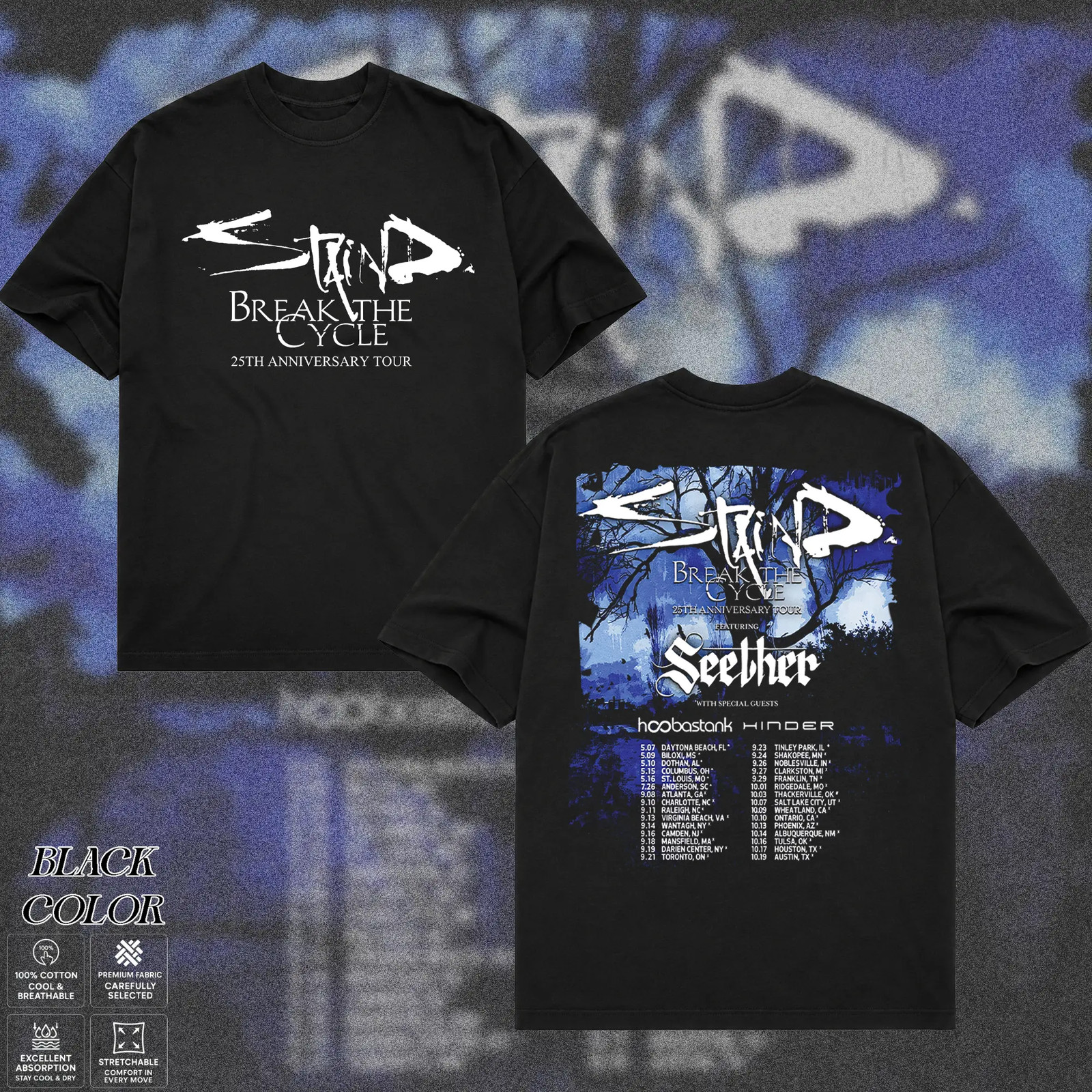 [COLLECTION] Staind T-Shirt, Break The Cycle 25th Anniversary Tour 2026 Tee